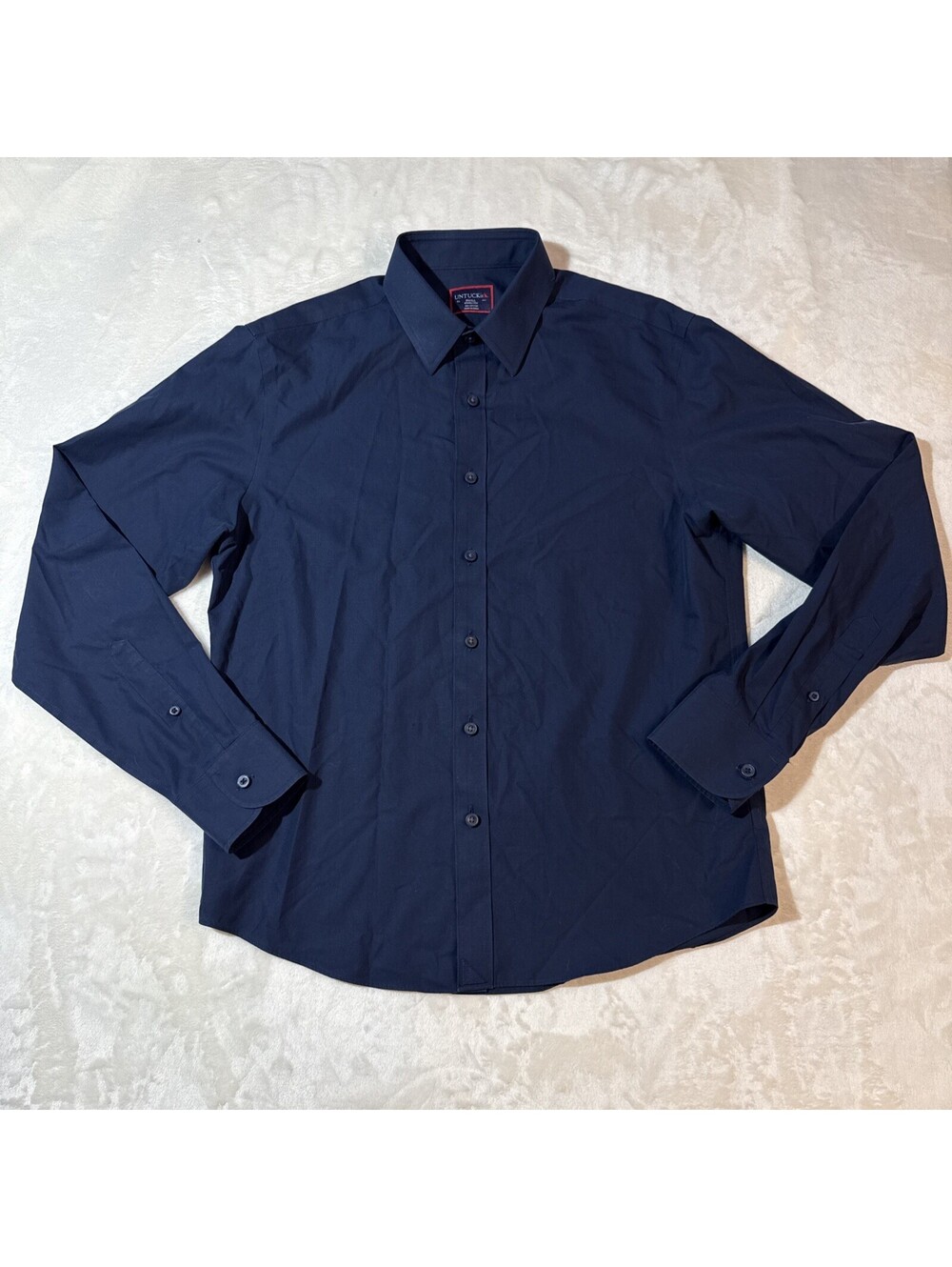 UNTUCKit Castello-Small Wrinkle Free Navy Blue Button Down Shirt